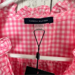 Tommy Hilfiger Women's Long Sleeve Ruffle Plaid Button Front Blouse Sz S thumbnail 2