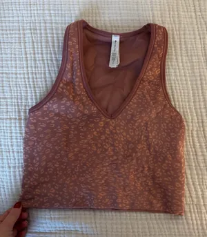 Athleta Cheetah print ribbed active tank thumbnail 1