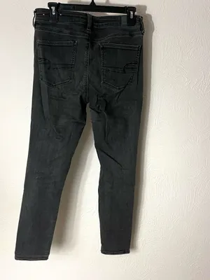 American Eagle Outfitters Black Distressed High-Rise Jegging Jeans thumbnail 2