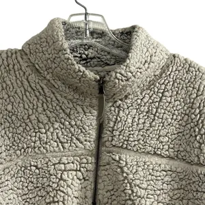 Elodie Women's Gray Sherpa Fleece 1/4 Zip Pullover‎ Jacket L thumbnail 3
