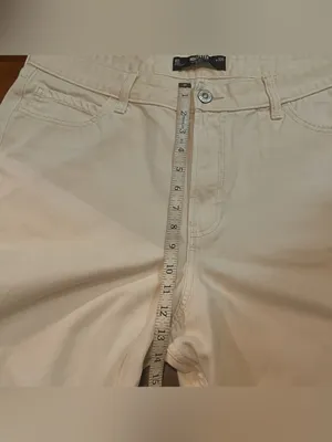 Hollister Women’s Cream Ultra High-rise Baggy Denim Jeans - Short Length thumbnail 12