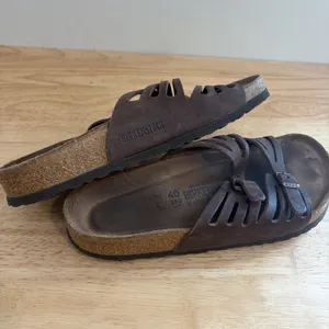 Birkenstock Granada Buckle Sandals Brown Oiled Leather EU 40 Soft Footbed 9-9.5 thumbnail 6