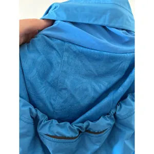 Lululemon Athletica Blue Hooded Windbreaker Jacket Thumbholes Running Sz 6 thumbnail 4