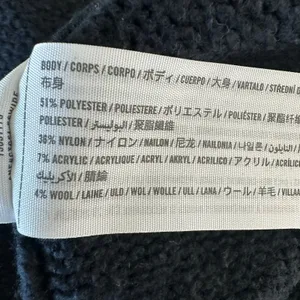 S Sweater Knit Pullover Oversized Wool Blend Funnel Mock Neck Y2K 2000's Black thumbnail 5