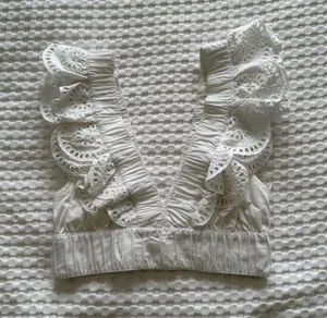 Abercrombie & Fitch White Lace Ruffle Tank Top thumbnail 1