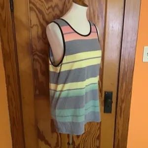 Hang Ten Striped Tank Top Medium Surfer Beach Y2K Skate Cali Casual Tank thumbnail 10