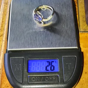Natural Iolite Moissanite Sterling Silver Ring Size 6 thumbnail 10