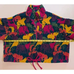 Pretty Garbage Oversized Crop Sherpa Fleece Half Zip Pullover Sz M Chunky Funky thumbnail 2