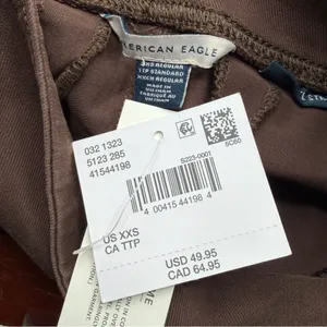 American Eagle Pull On Kick Boot Pants Womens XXS Brown Next Level Stretch NWT thumbnail 5