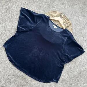 Madewell Velvet Butterfly Top Shortsleeve Fairy Whimsigoth Grunge in Deep Navy M thumbnail 4