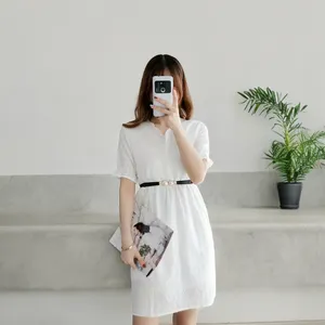 Thin Double Faux Pearl Buckle Solid Color PU Leather‎ Waist Thin Belt One Size thumbnail 14