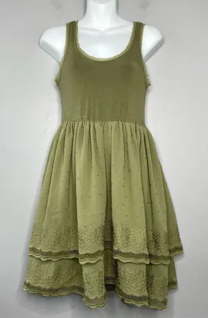 SILVIAN HEACH Dress Womens XS Fairy Earthy Goblin Ruffle Lace Whimsical Earthy thumbnail 1