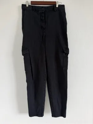 Aritzia Wilfred Free Modern Cargo Pants Size 10 Black High Rise Utility thumbnail 2