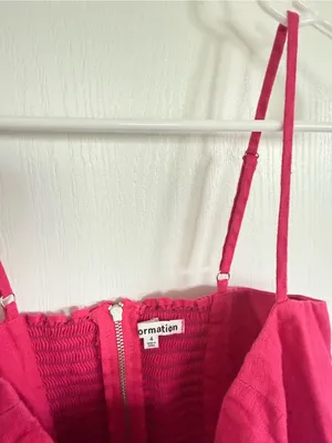 Reformation Overland Linen Tank in Pink thumbnail 4