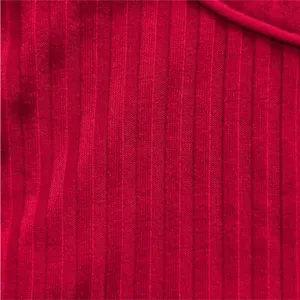 PILCRO Peplum Tie Waist Red Ribbed Knit Long Sleeve Babydoll Scoop Neck Top M thumbnail 7