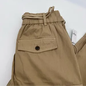 GAP Women's 6 Pocket Tan 100% Cotton Cargo Pants Double Belt-Size 4 thumbnail 5