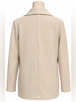 Joie Ivory Open Front Coat Jacket Oversized Lapel Size L thumbnail 3