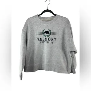 League Belmont University Sweatshirt Large Gray Fleece‎ College Graphic Pullover thumbnail 2