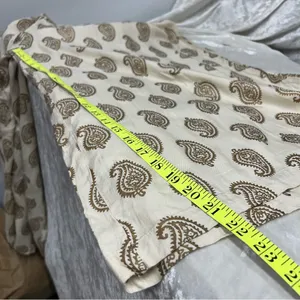 Paisley Cream l/xl wide flare leg pants resort wear elastic waist drawstring thumbnail 10