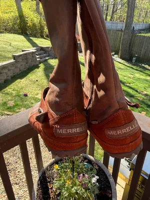 Womens 6.5 Merrell Select Fresh Dry Grip Leather Calf Boots Brown Leather J48380 thumbnail 3