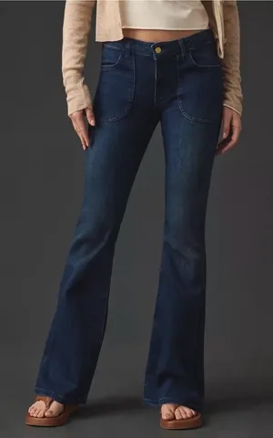 NEW Pilcro The Icon Low Rise Flare Jeans in Dark Blue~ Size 28 thumbnail 1