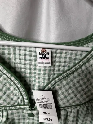 Moon To Noon Women's Snap-Front Gingham Sleep Dress thumbnail 6