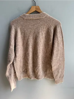 Zara Women's NWT Alpaca and Wool Blend Brown Crew Neck Sweater Size Medium thumbnail 5