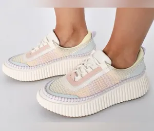 Dolce Vita Women’s Dolen Multi Pastel Stripe Knit Platform Sneakers Size 8 thumbnail 1