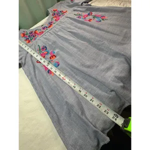 Embroidered Floral Peasant‎ Blouse | Short Sleeve Boho Top thumbnail 6