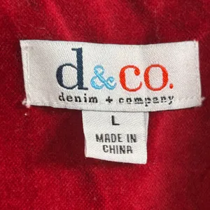 Denim & Co Womens Red Cotton Velvet Blazer Jacket Size L 3-Button Lined Pockets thumbnail 5