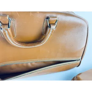 Vintage Top Grain Cowhide Leather Travel Bag Bag + Dopp Kit Leather Toiletry thumbnail 14