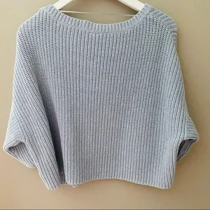 Free People Knit Sweater Blue Sz Small thumbnail 4