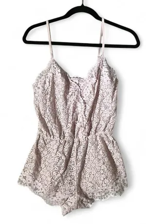 Victoria's Secret Floral Babydoll Lace Teddy Romper Romantic Pink‎ XS thumbnail 1