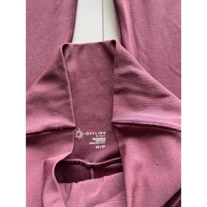 Aerie Offline Real Me Crossover High‎ Waisted Flare Leggings Burgundy XS thumbnail 2