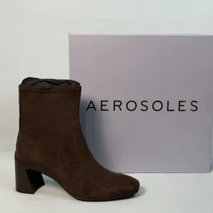 Aerosoles Size-7 M Corinda Womens Block Heel Brown‎ Boots thumbnail 2