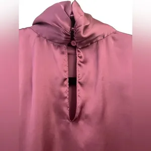 ZARA Dusty Rose Mauve Satin Effect Blouse size small thumbnail 4