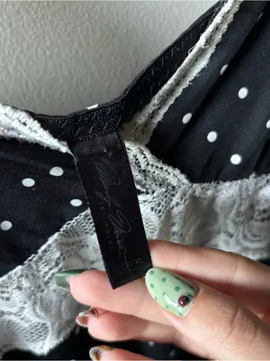 Black and White Polkadot Lingerie Dress thumbnail 3