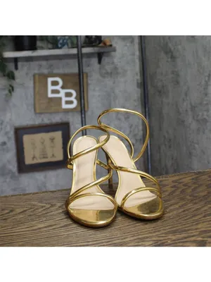 Arezzo Womens Mikayla High Stiletto Dress Sandal Gold Yellow 9.5M thumbnail 3