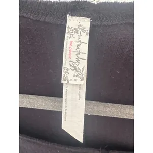 Free People‎ Intimately Black Square Neck Ribbed Long Sleeve Top XS Seam Detail thumbnail 2