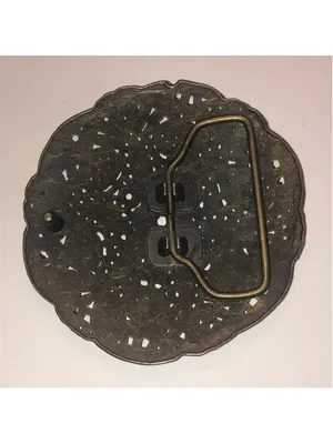 Vintage Brass Tone Round Boho Belt Buckle thumbnail 4