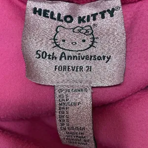 Forever 21 Hello Kitty Pink Tube Bandeau Rhinestone Flare Pants 2 Piece Set Sz S thumbnail 4