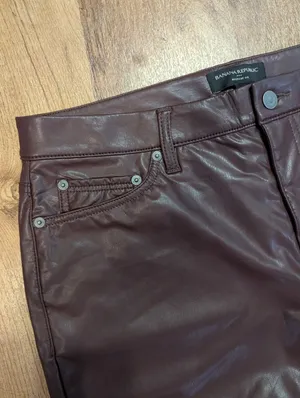 Banana Republic Faux Leather Bootcut Pants 31/12 – Deep Burgundy Wine, Chic Fit thumbnail 2