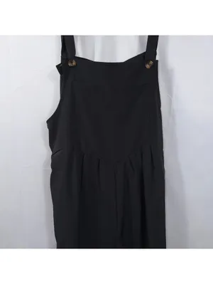 Women’s Black Wide Leg Jumpsuit Overalls Size Large thumbnail 3