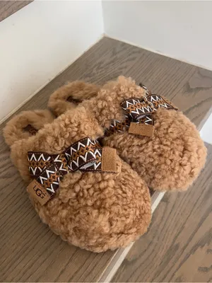 UGG Maxi Curly Sister Slide Slippers in Chestnut Brown NWOB thumbnail 4