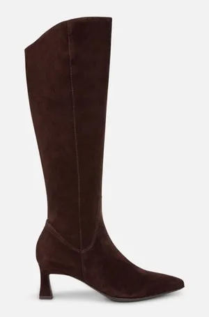 Naturalizer Deesha Chocolate Brown Suede Wide Calf Boots Size 7.5W-XW thumbnail 1