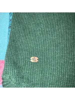 Lauren Ralph Lauren Green Knit Hooded Sweater Woman’s Size Medium Outdoor RL thumbnail 4