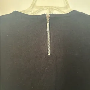 Adrienne Vittadini Black Short Sleeve Zipper Detail Dress Size Small thumbnail 6