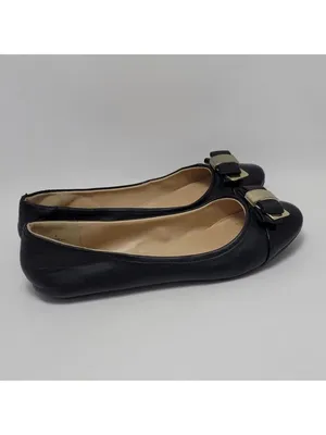 Bamboo Lula Flat Black Faux Leather Bow Ballet Shoe Size 9 thumbnail 3