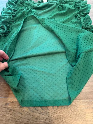 J. Crew Ruffled Dot Texture Sleeveless Top - Green Size XL - C58-026 thumbnail 5