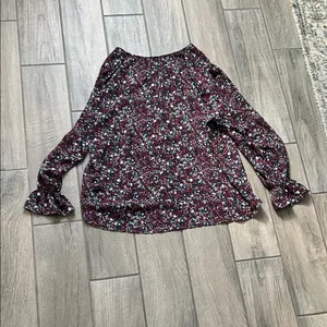 Maurices Burgundy Floral Blouse thumbnail 4